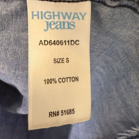 Highway Jeans Chambray Tunic with Waist Tie Women’s Size Small Blue - Picture 4 of 6